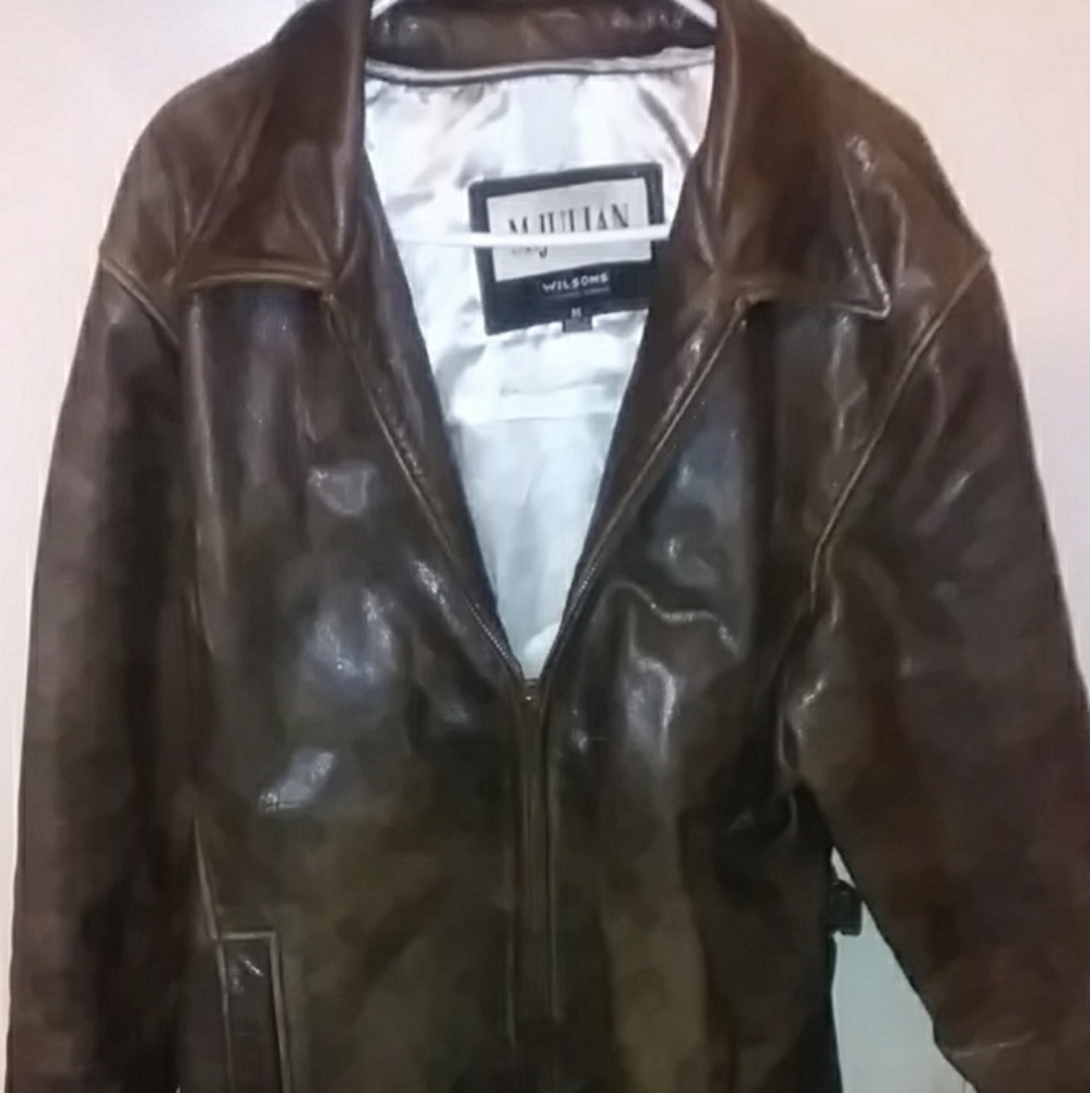 Brown leather jacket